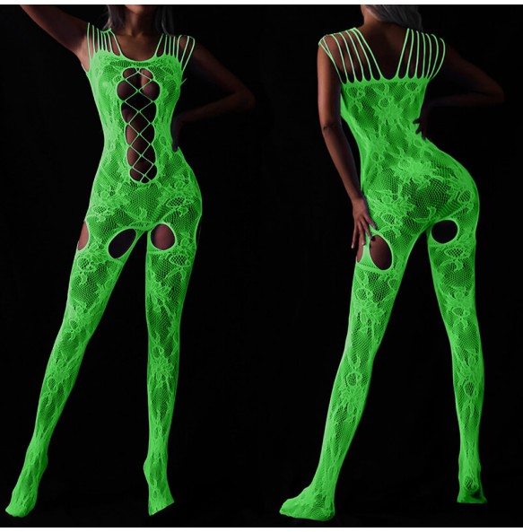 FEE ET MOI - Glow In The Dark Fishnet Bodystocking Dress (7481)